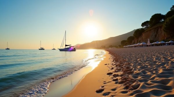 La Nartelle a Sainte-Maxime : la plage cote golfe de Saint-Tropez